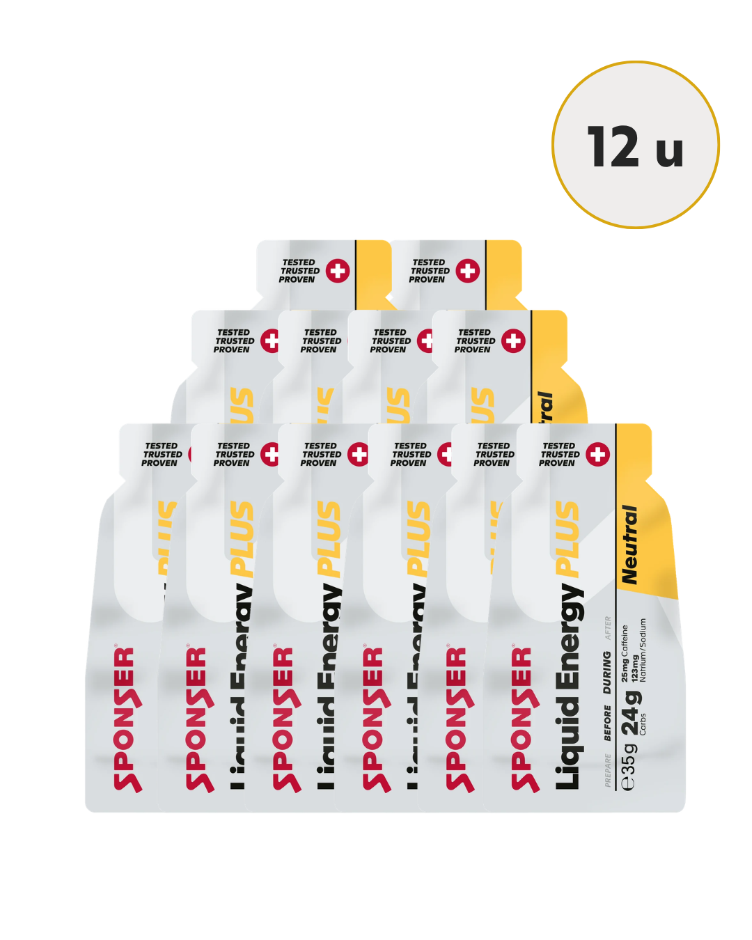 Sponser Liquid Energy plus - Gel energético con Cafeína (35g) (Sachet unidad o 12u)
