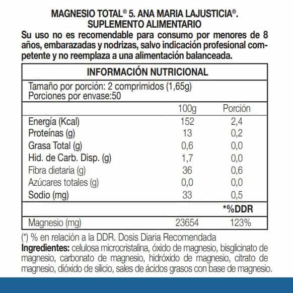 Ana Maria Lajusticia MAGNESIO TOTAL 5 (100 comp.)