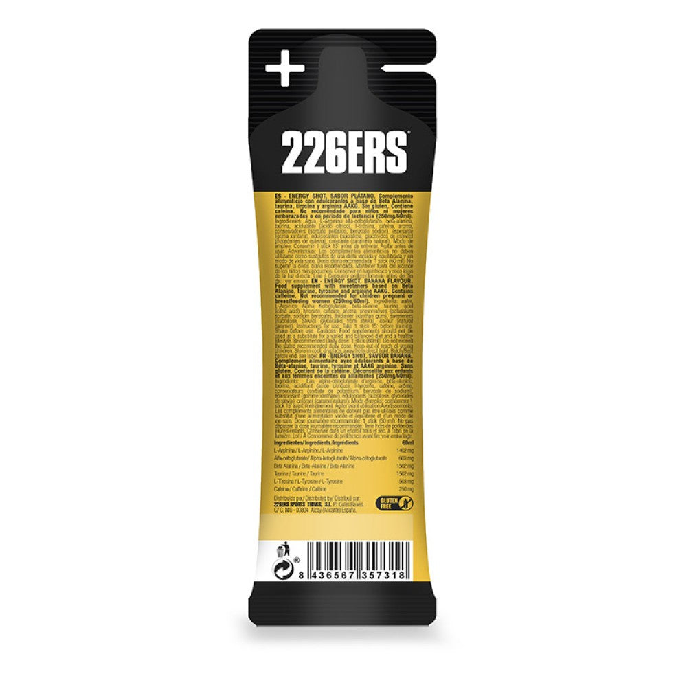 226ers Energy Shot Banana Xtreme - Mezcla liquida energética alta en cafeína 60ml