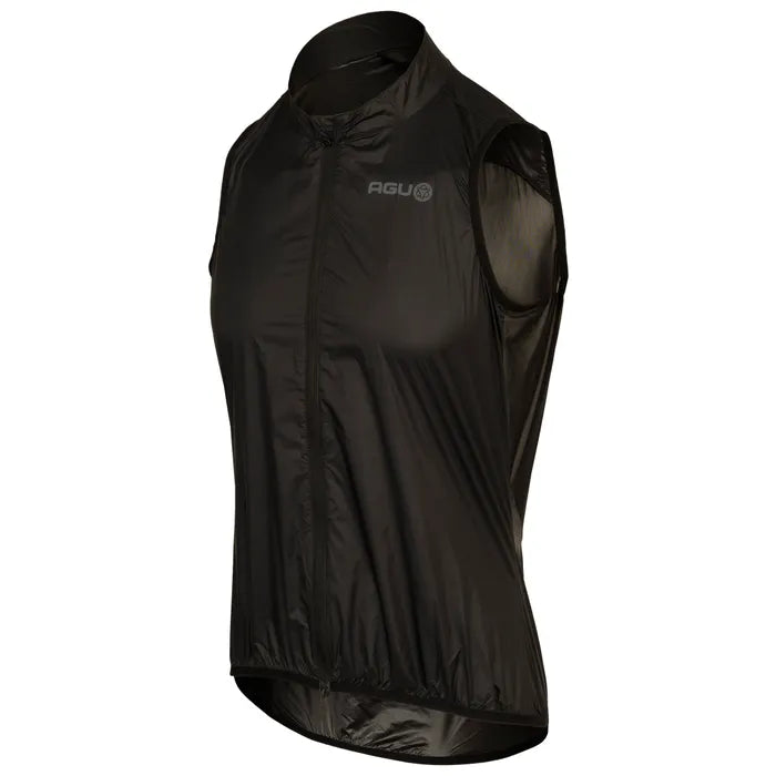 AGU Essential - Cortaviento de Ciclismo sin mangas Negro. Ultraliviano, Compacto y Windproof