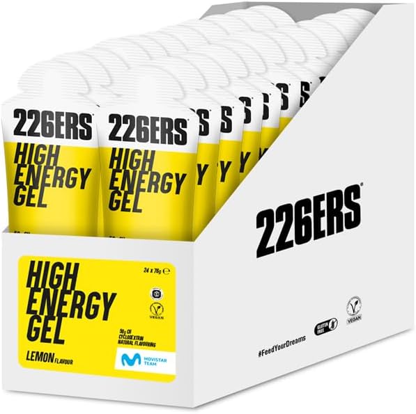 Caja de 24 Geles 226ers High Energy Gel 76grs gel vegano (4 Sabores)