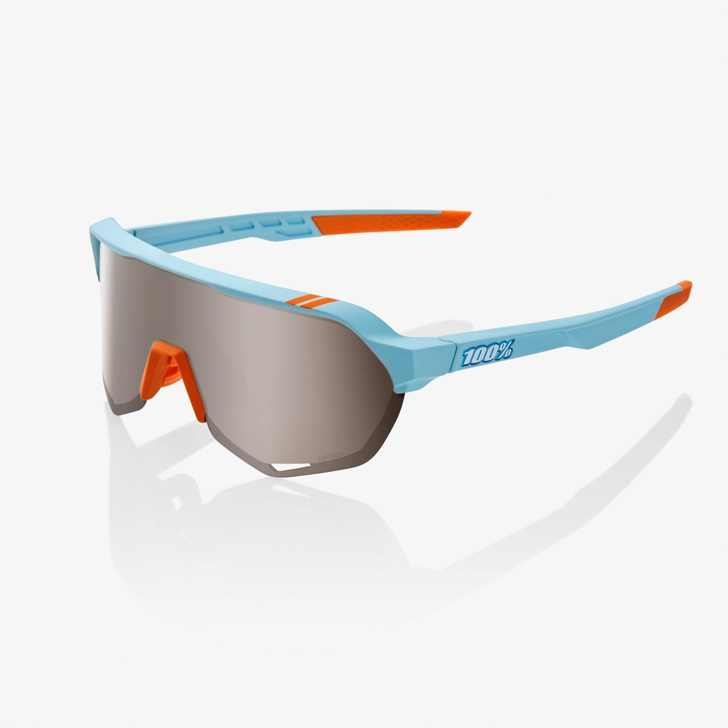 Lentes 100% S2 - Anteojos deportivos de ciclismo - Color Soft Tact Two Tone - Hiper Silver Mirror Lens