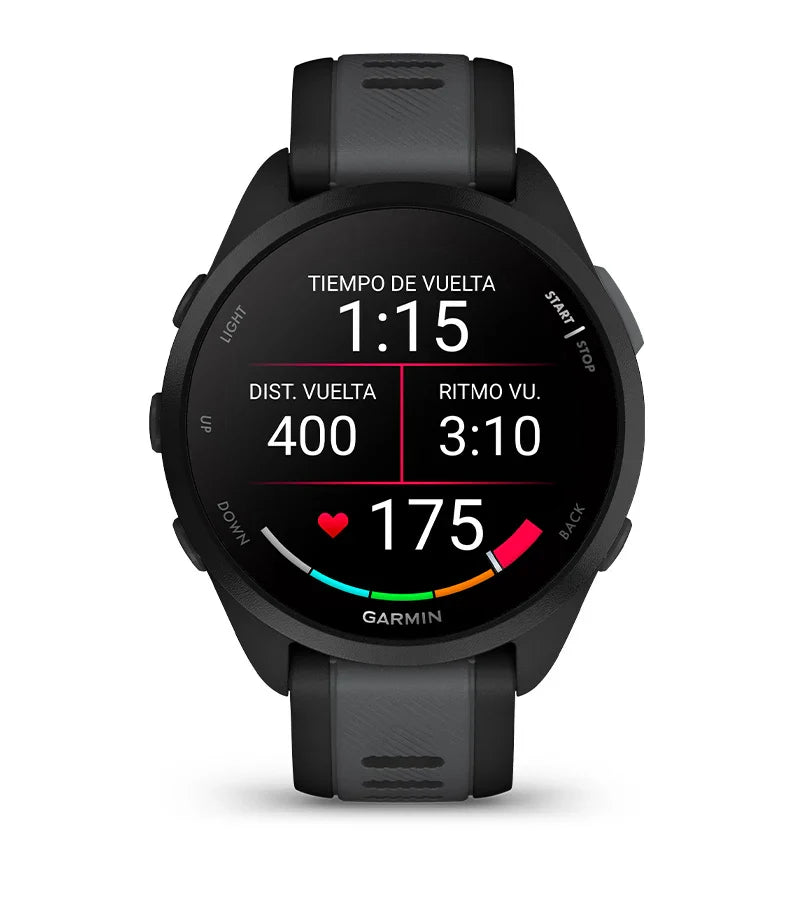 Garmin Forerunner® 165 Black/Grey. Negro/gris - Reloj GPS Multideporte con Pantalla AMOLED