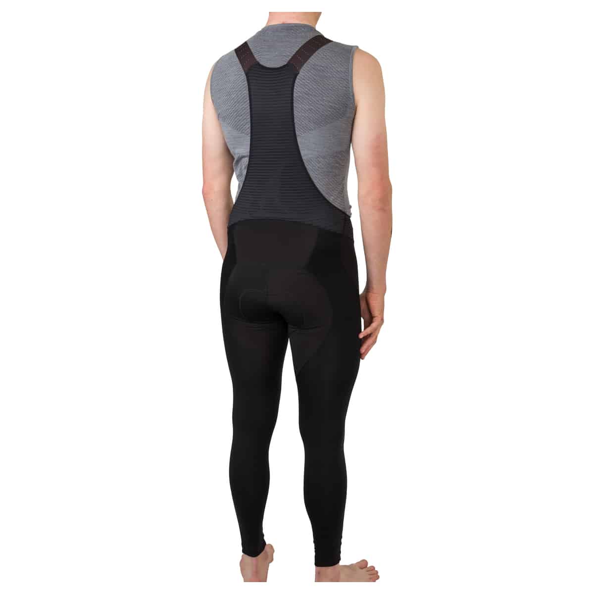 Calza AGU Switch Bibtight vista en modelo trasera con panel ventilado