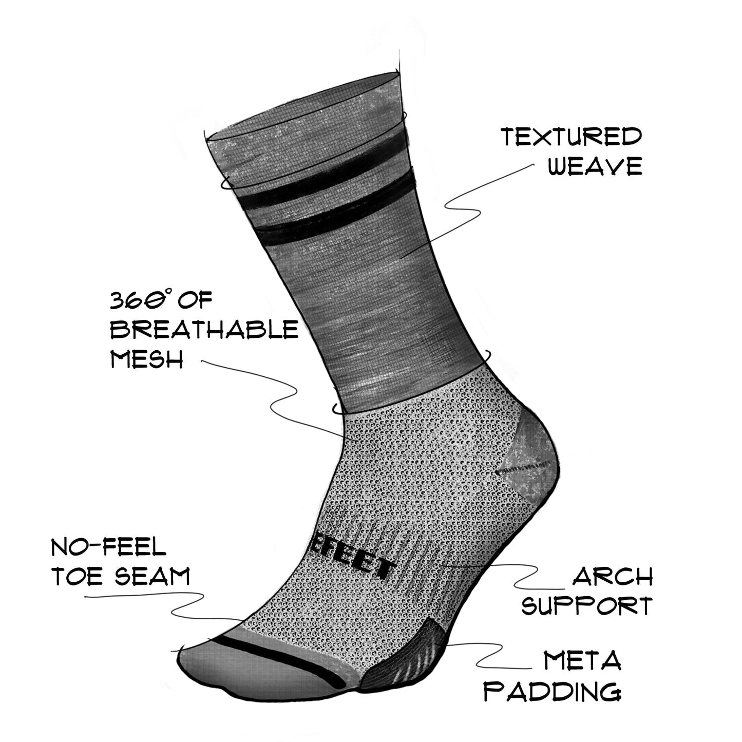 DeFeet Wooleator Wool Blend 6'' - Calcetines de ciclismo Lana Merino (GRIS Gravel Grey/Hi-Vis Pink)