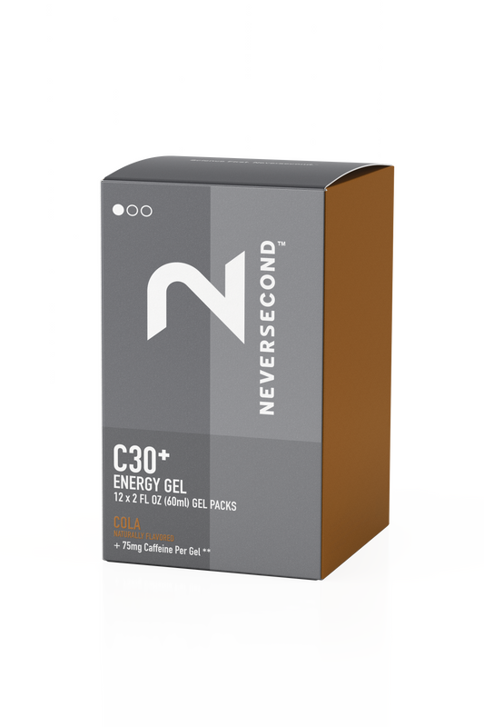 Caja de 12 Geles Neversecond C30+ Con Cafeina (60g) (4 Sabores)
