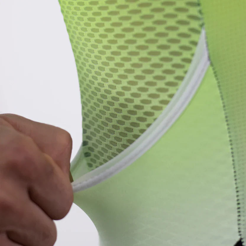 Gavia Tria Neón - Traje Trisuit de Triatlón Sin Mangas de Hombre (Blanco amarillo)