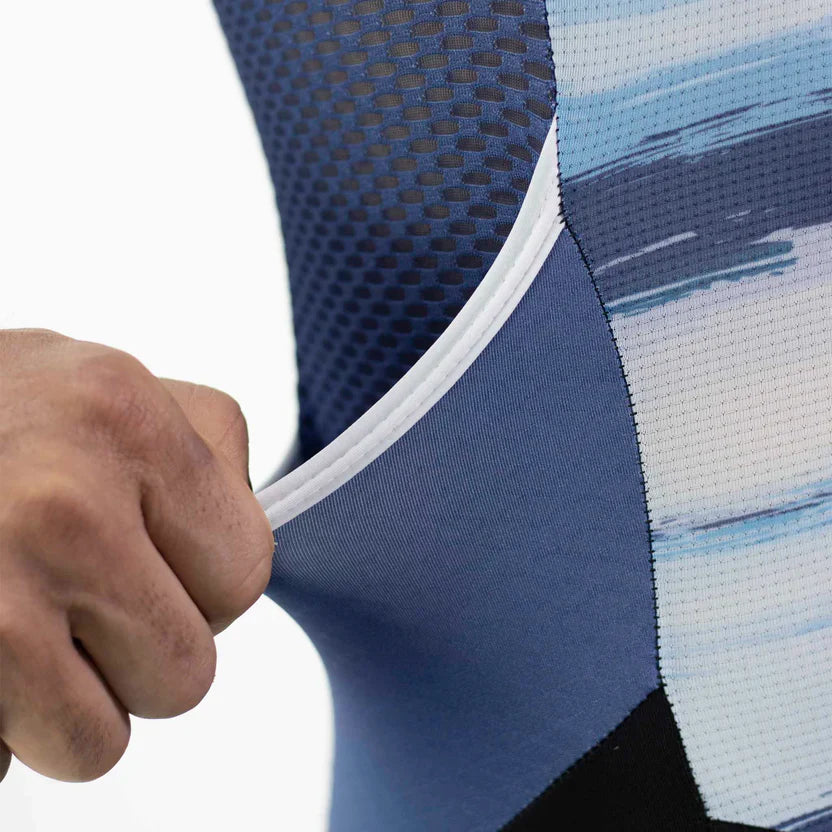 Gavia Tria Olas - Traje Trisuit de Triatlón Sin Mangas de Hombre (Blanco Azul)