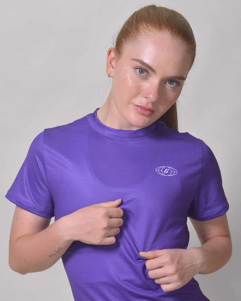 Gavia Shirt - Polera de Running Manga corta mujer (Mora)