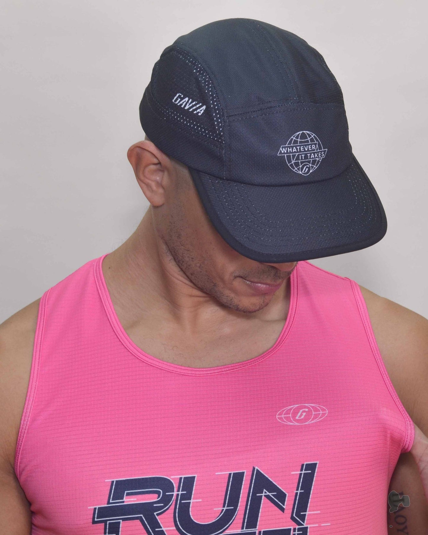 Polera Running Gavia - Camiseta de correr sin mangas. Hombre (rosado)
