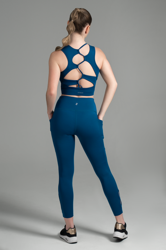 Ultimate Top Sport - Polera deportiva Corta Mujer Oil Blue (Azúl)