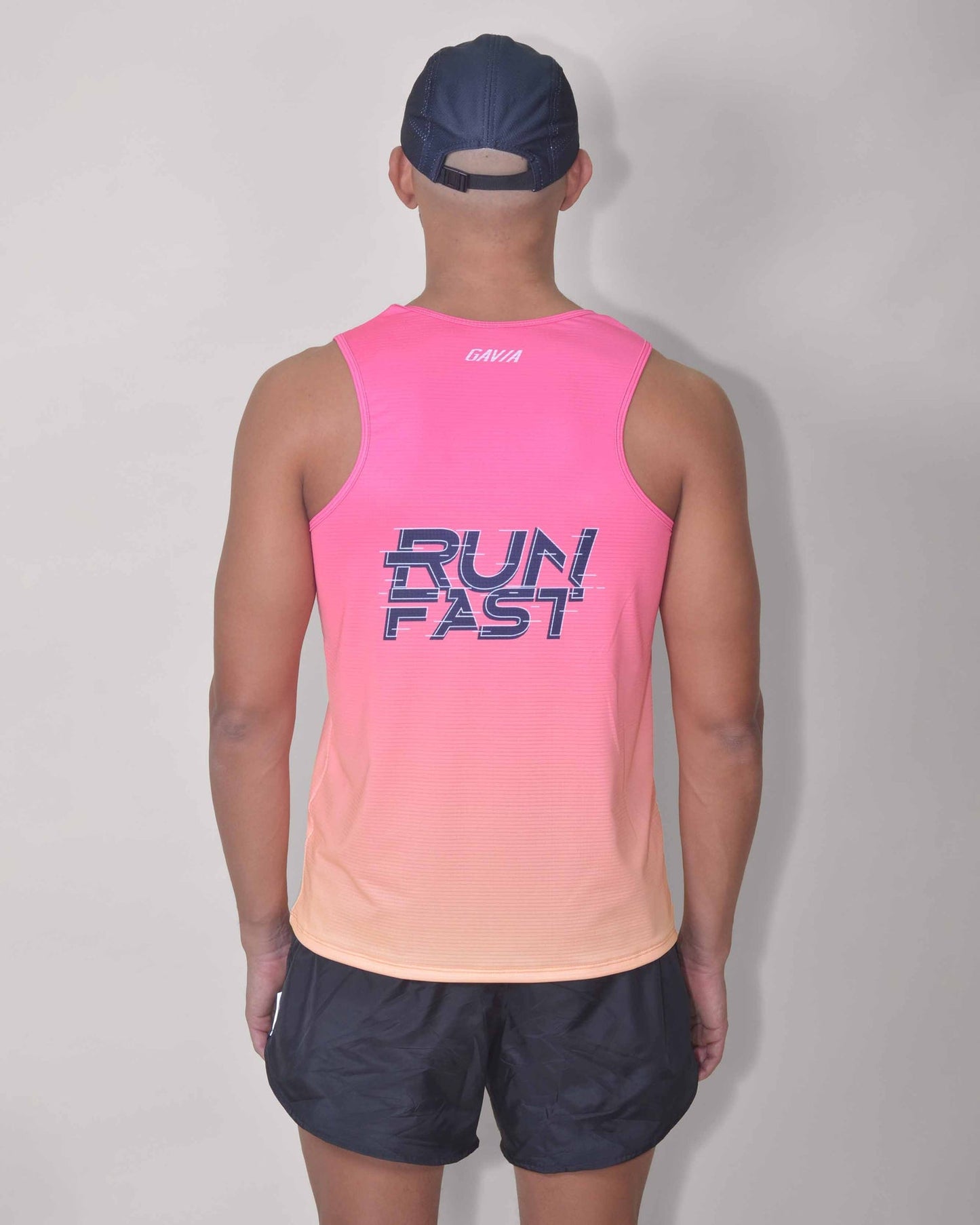 Polera Running Gavia - Camiseta de correr sin mangas. Hombre (rosado)