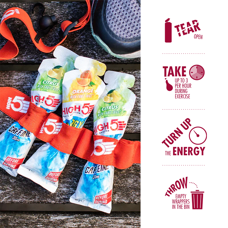 Caja de Gel Aqua High5 Naranja (20Unidades de 66g)