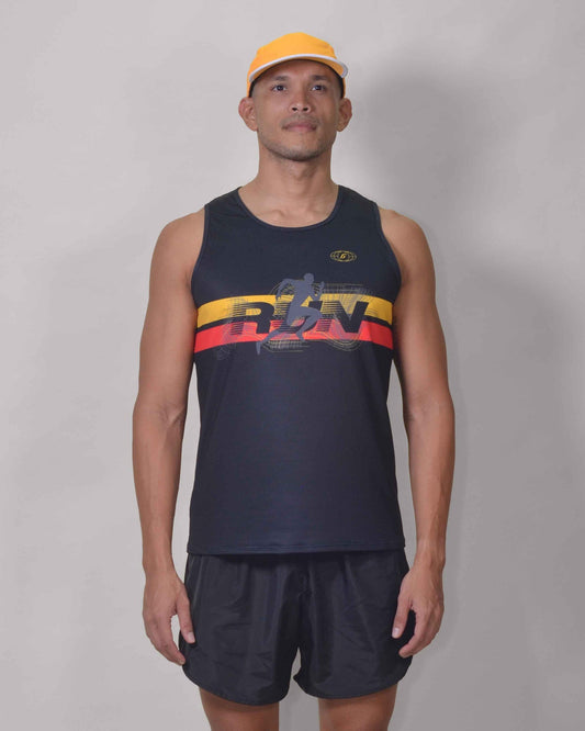 Polera Running Gavia - Camiseta de correr sin mangas. Hombre (Negra)