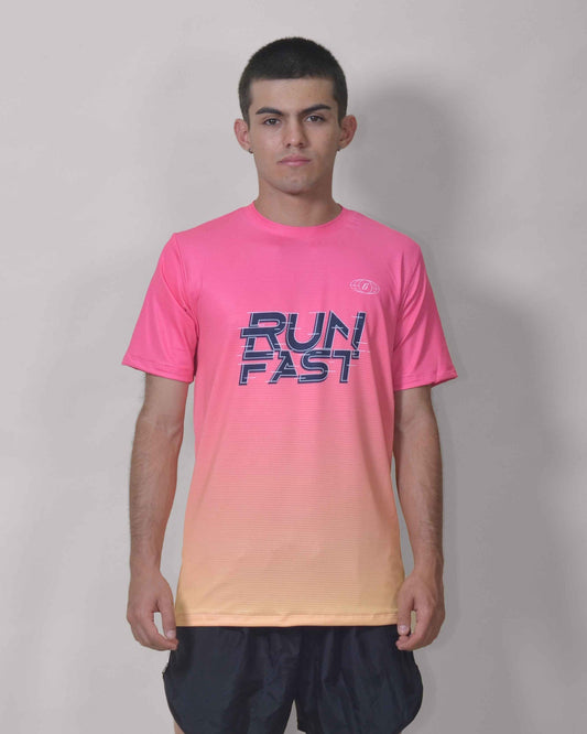 Gavia Run Fast - Polera de Running Manga corta Hombre (Rosado)