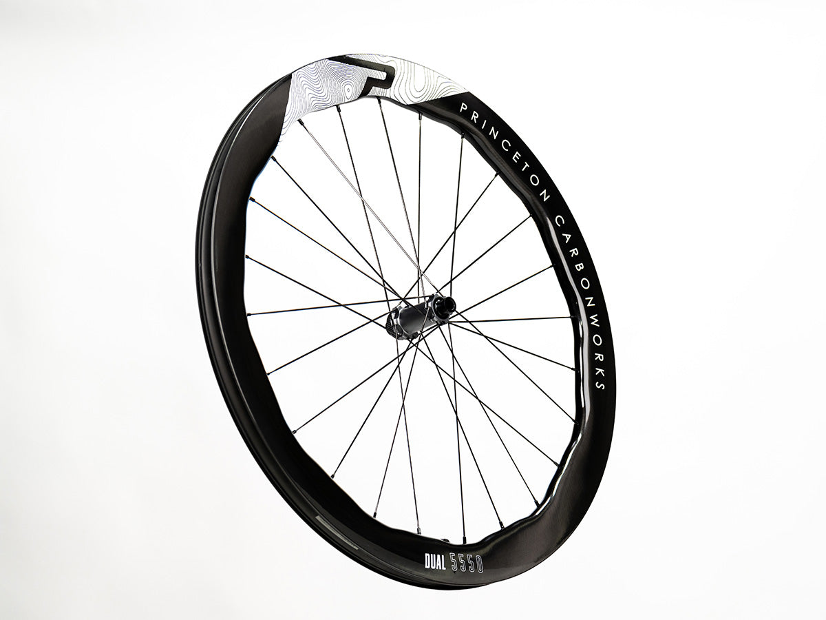 Princeton DUAL 5550 EVO - Juego de Ruedas de Ruta y Gravel carbono Freno Disco (Diferentes colores y nucleo)