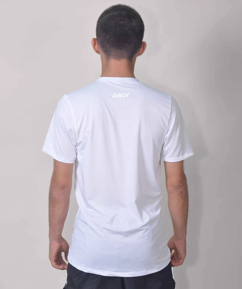 Gavia White Run - Polera de Running Manga corta Hombre (Blanca)
