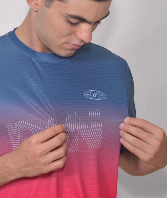 Gavia Fresh - Polera de Running Manga corta Hombre (Azul, Rojo, Blanco)