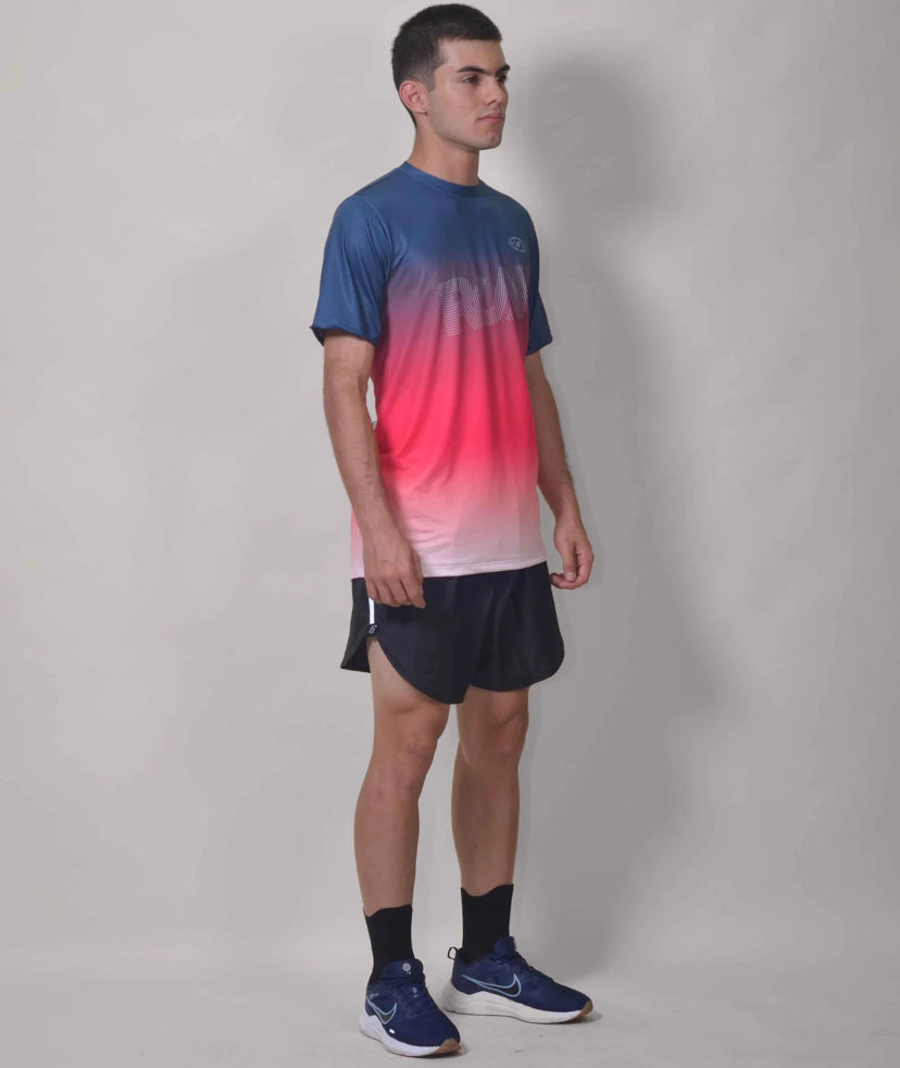Gavia Fresh - Polera de Running Manga corta Hombre (Azul, Rojo, Blanco)