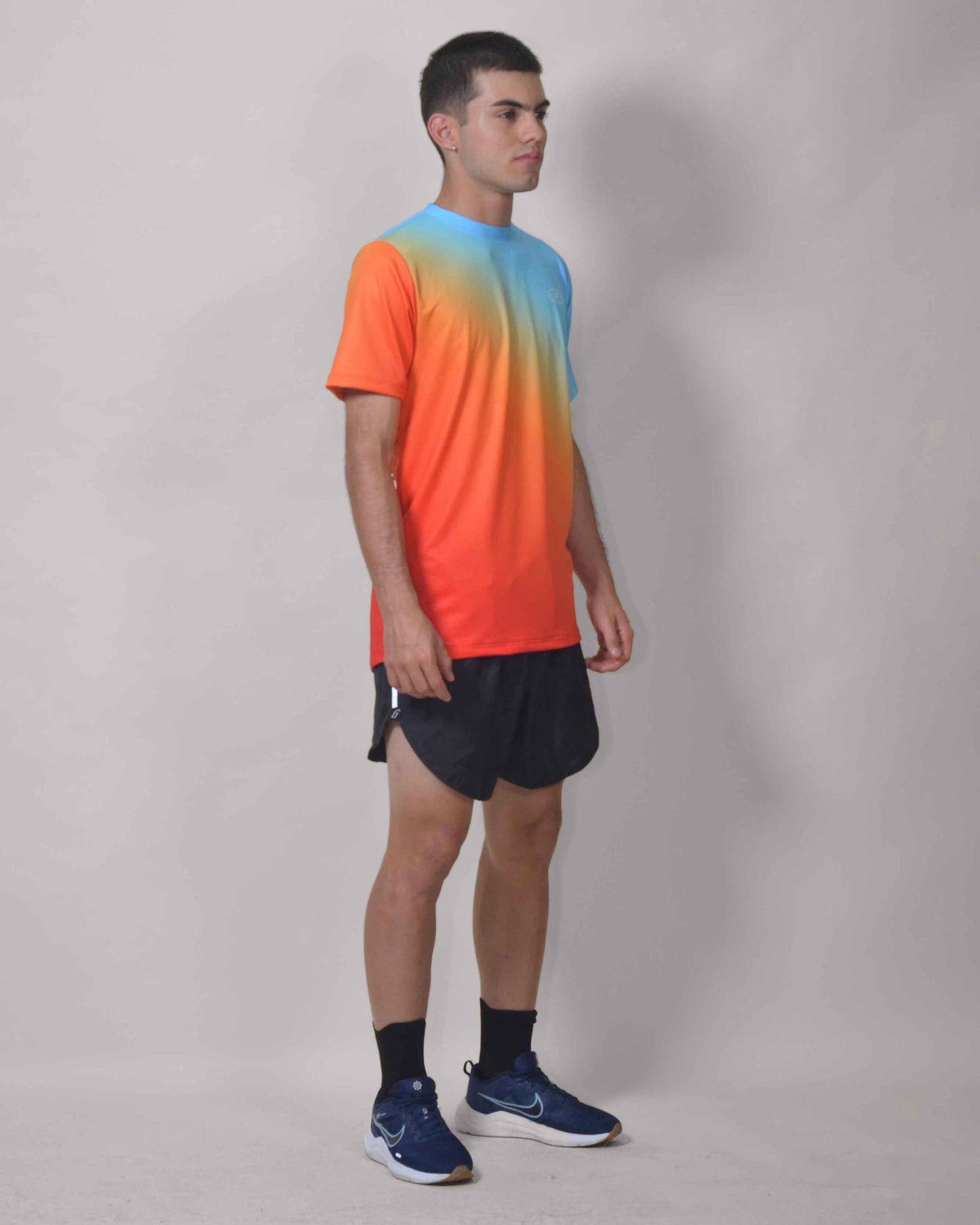 Gavia Newton - Polera de Running Manga corta Hombre (Naranjo Azul)