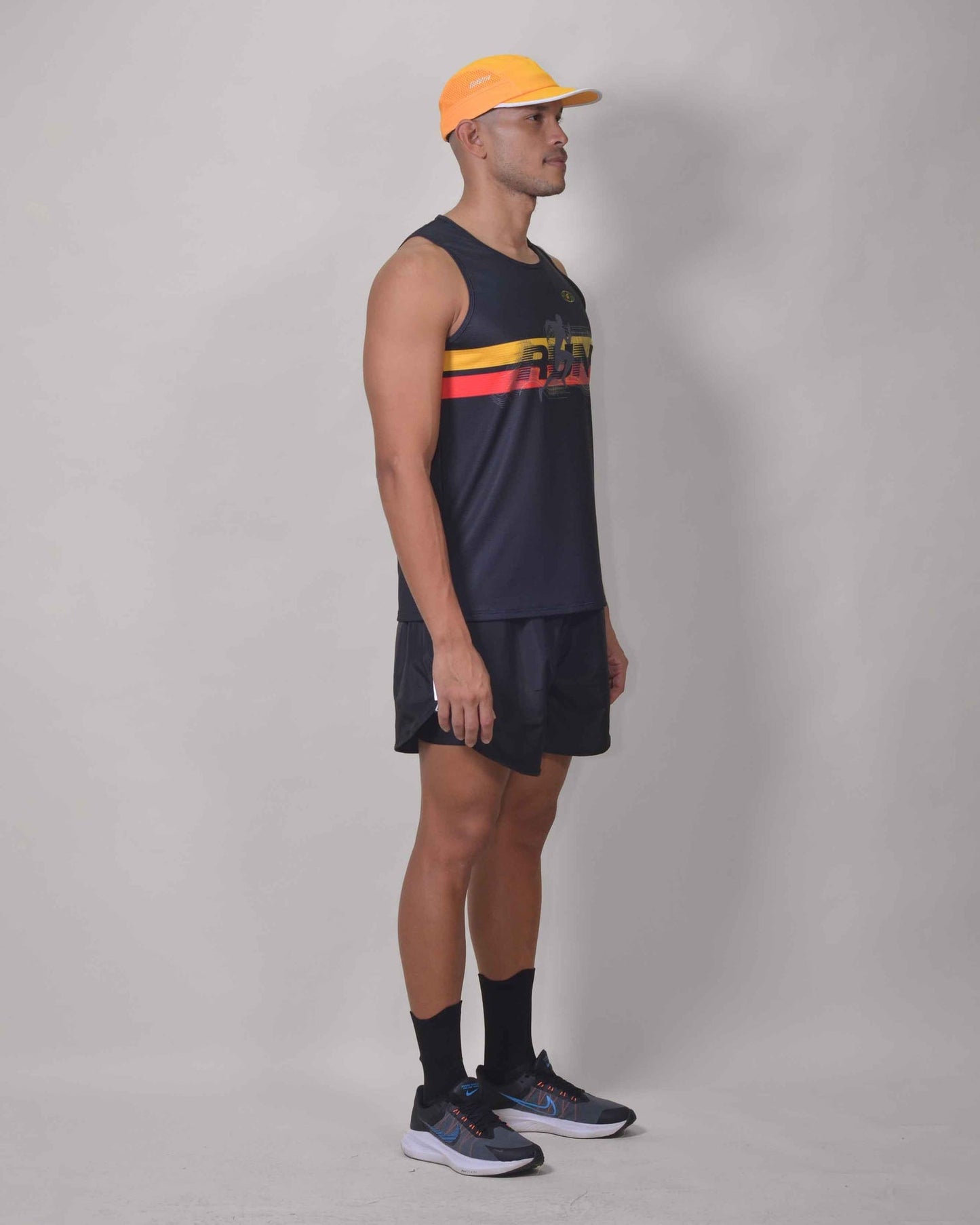 Polera Running Gavia - Camiseta de correr sin mangas. Hombre (Negra)