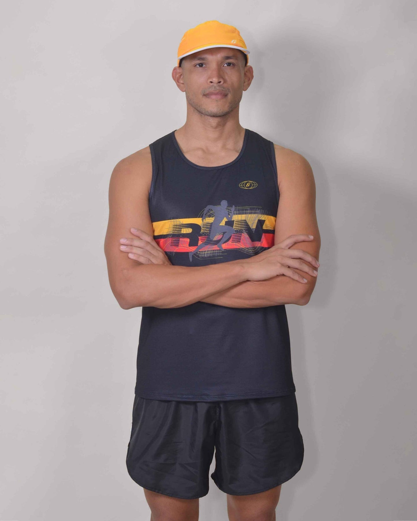 Polera Running Gavia - Camiseta de correr sin mangas. Hombre (Negra)