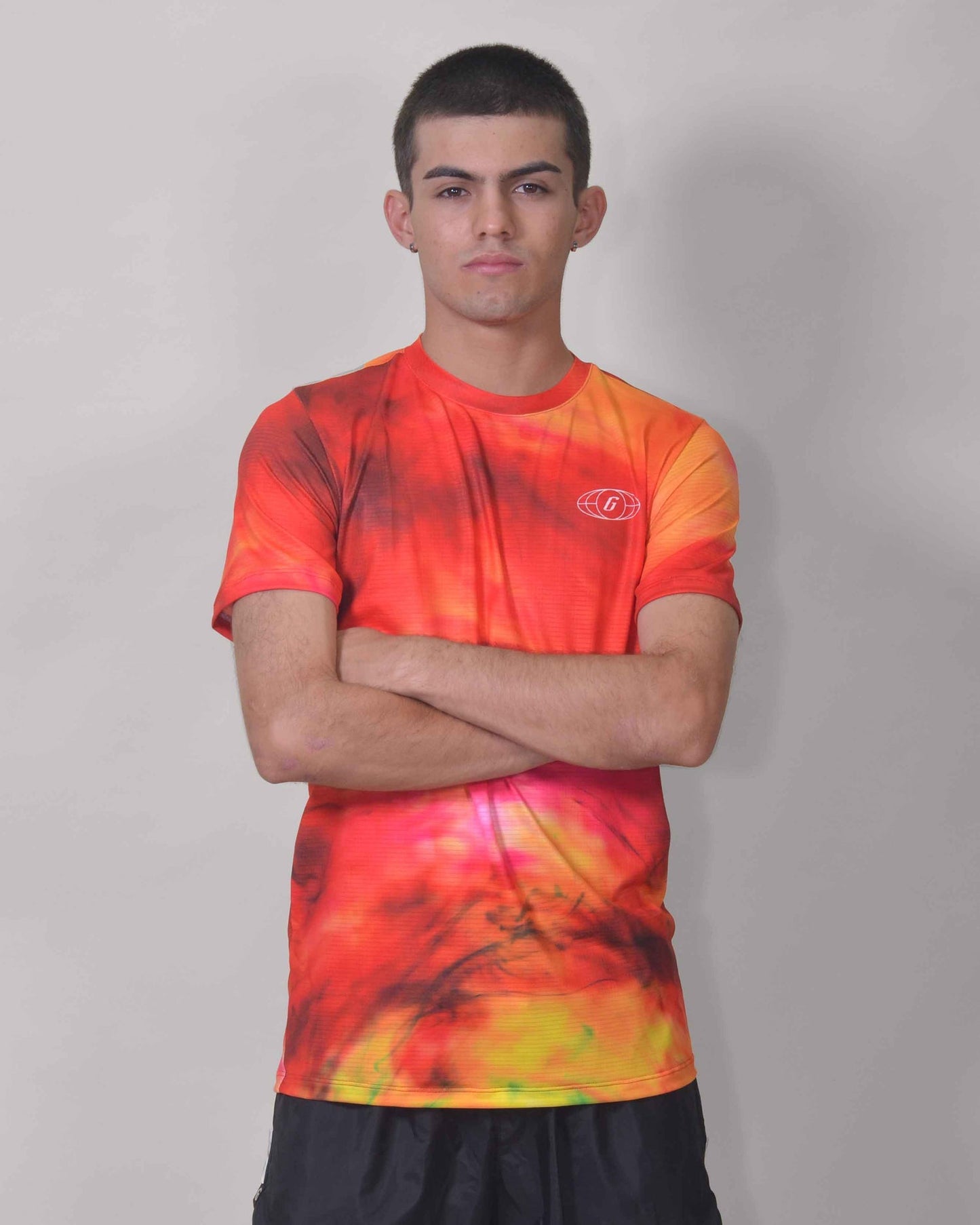 Gavia Infernal - Polera de Running Manga corta Hombre (Rojo Amarillo)