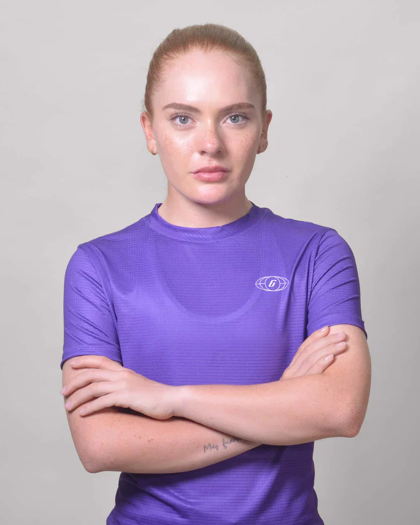 Gavia Shirt - Polera de Running Manga corta mujer (Mora)