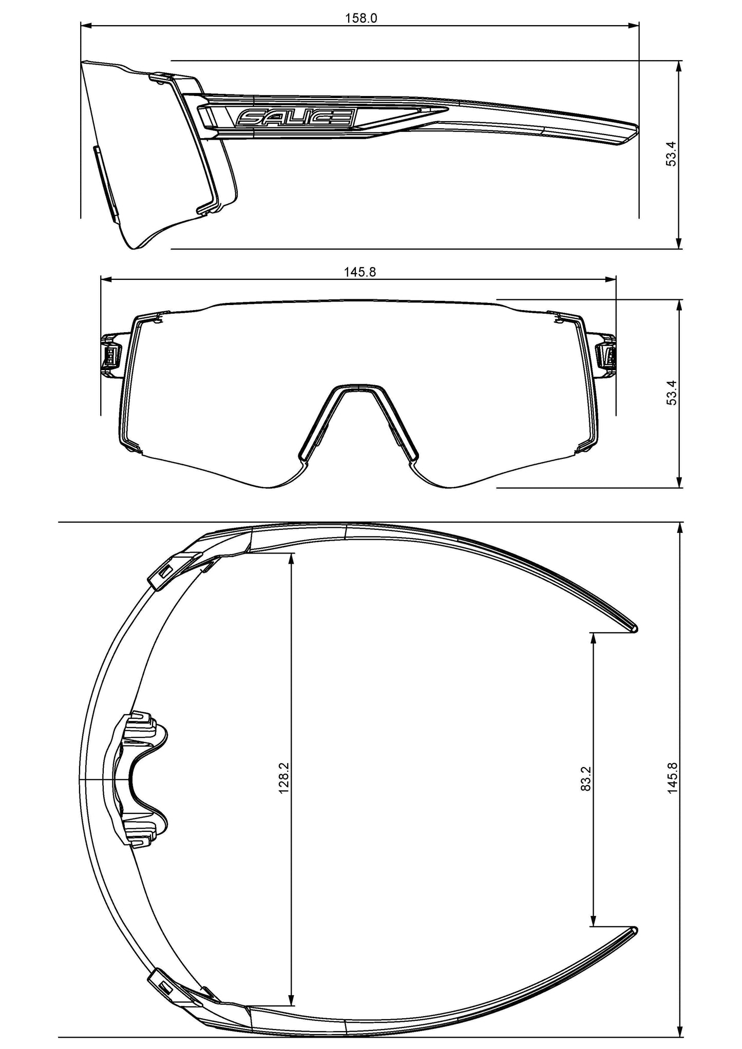 Salice 026 Small - Anteojos de Ciclismo (para rostros pequeños)