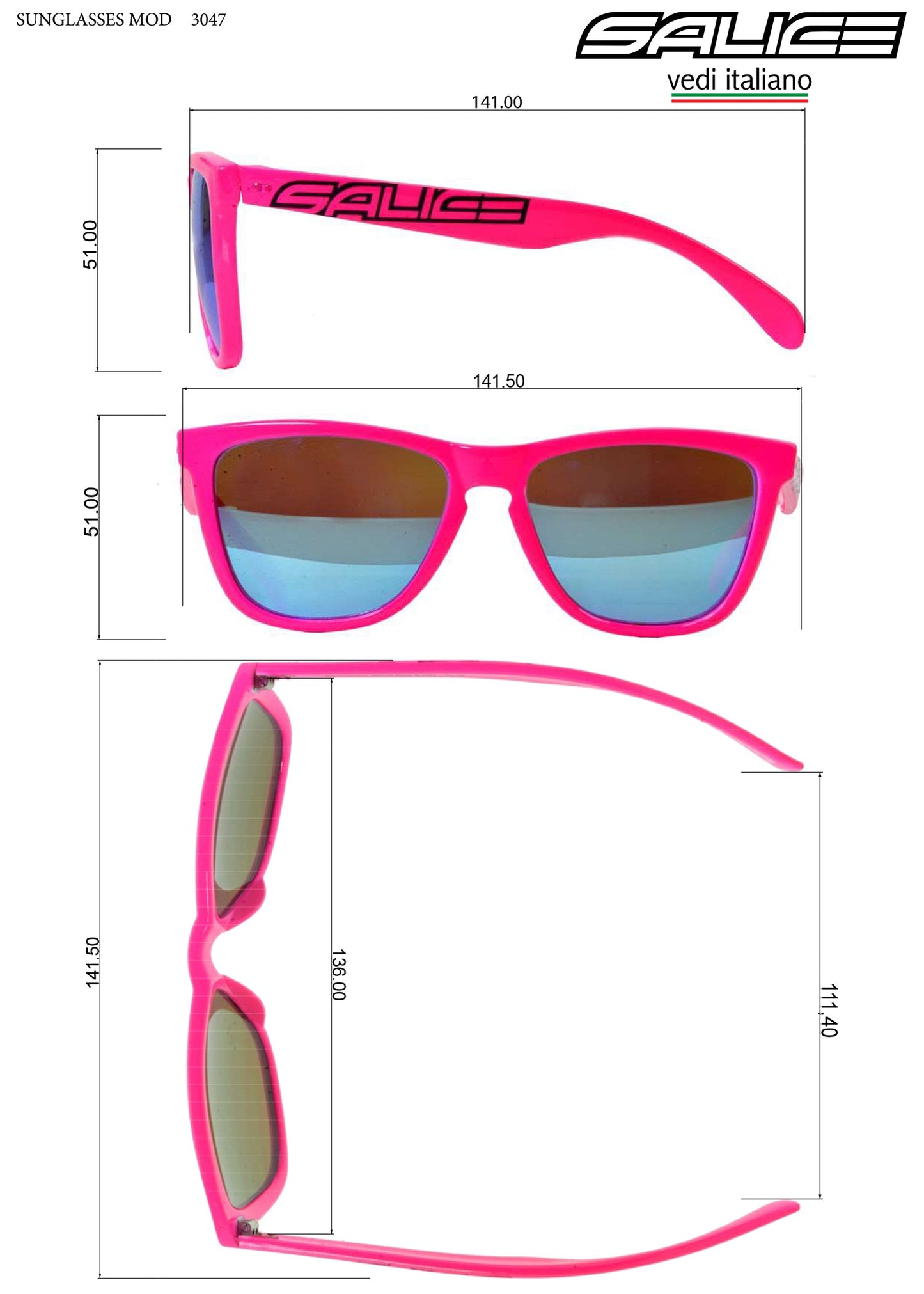 Salice 3047 - Anteojos Deportivos Lifestyle (13 diferentes colores)