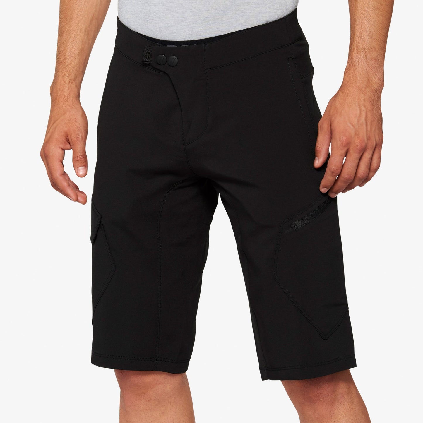 Shorts 100% Ridecamp W/ Liner Black - Short de ciclismo MTB negro