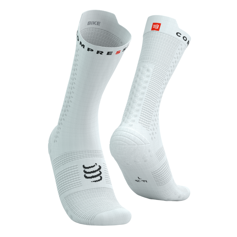 Compressport Pro Racing Socks v4.0 BIKE - Calcetines de ciclismo White Black