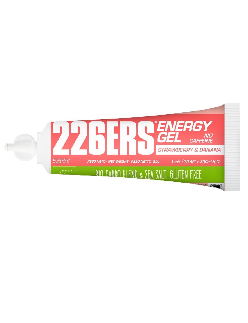Caja de Geles 226ERS Energy Gel Bio (40u de 25g - Sabor Frutilla/platano)