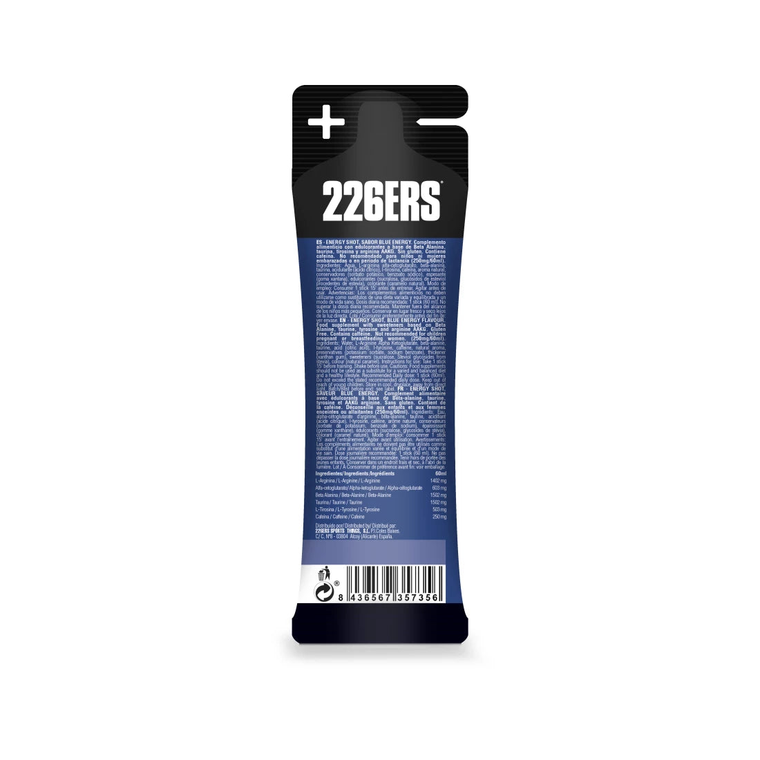226ers Energy Shot Blue Energy Extreme 60ml alto en cafeina