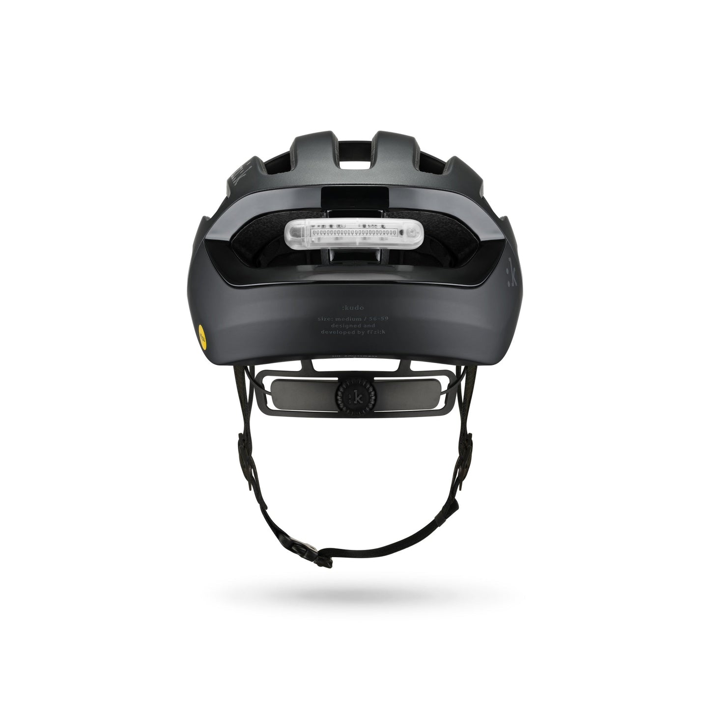 Fizik Kudo - Casco de ciclismo de ruta con Luz roja incluida (Negro)