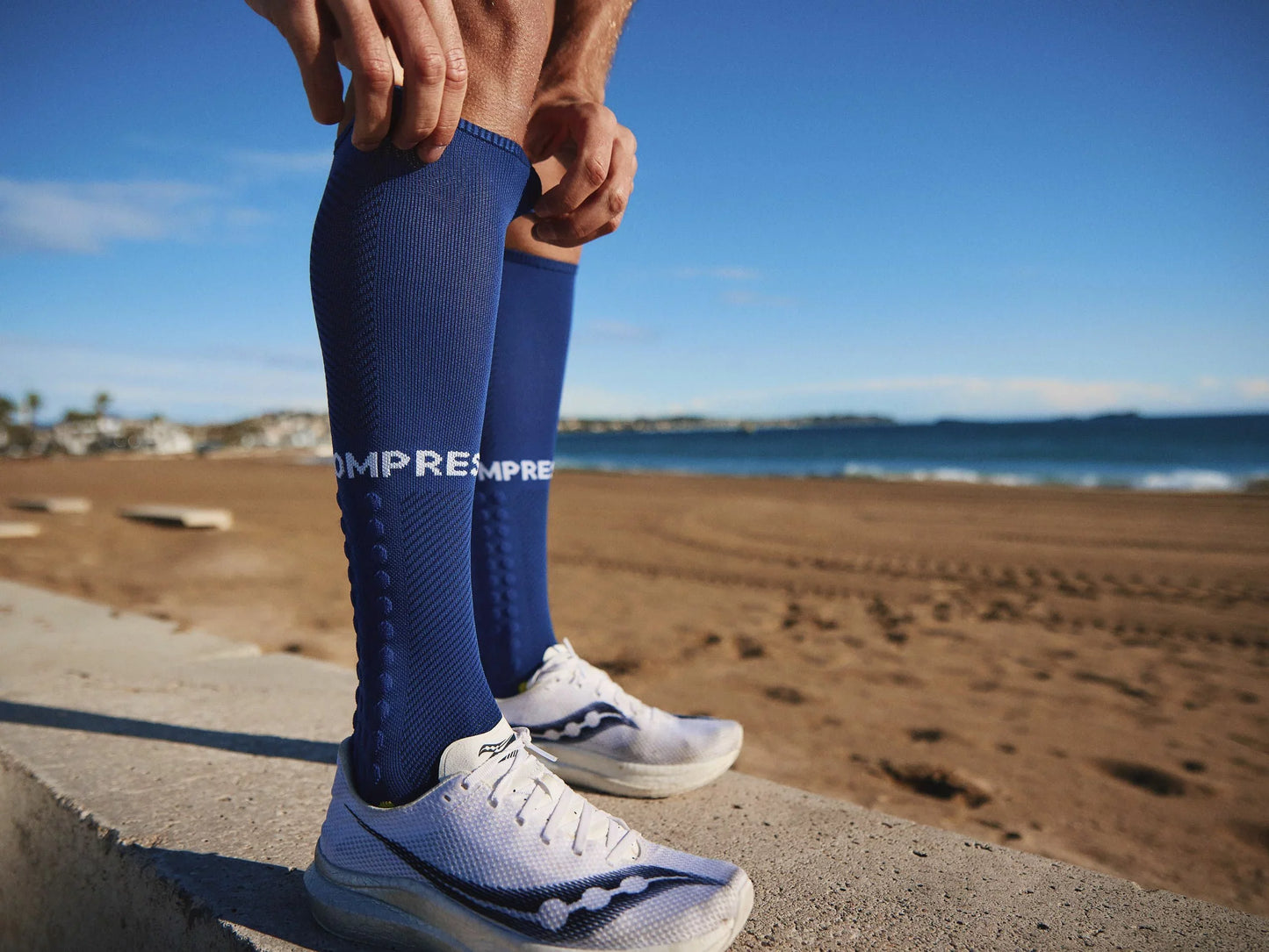 Compressport Full Socks RUN - Calcetines Largos compresores de Running (Sodalite Blue)