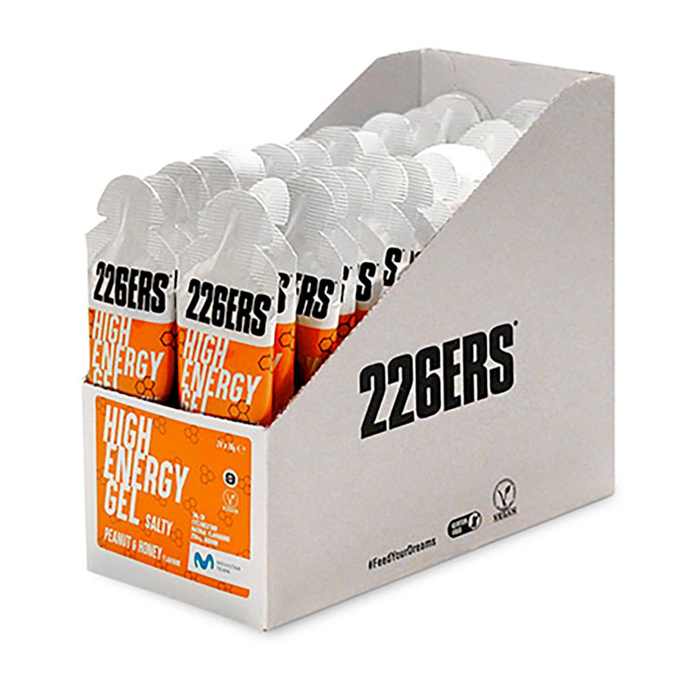 Caja de 24 Geles 226ers High Energy Gel 76grs gel vegano (4 Sabores)