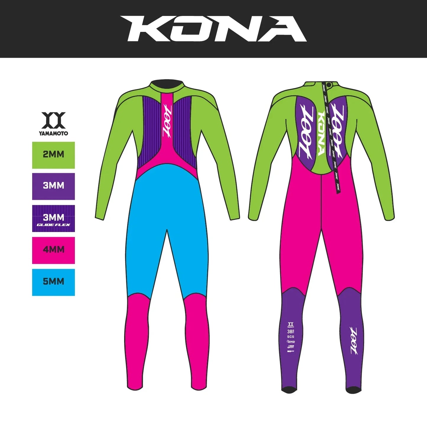 ZOOT KONA WETSUIT PINK FLORA - Traje de Natación Neopreno Mujer