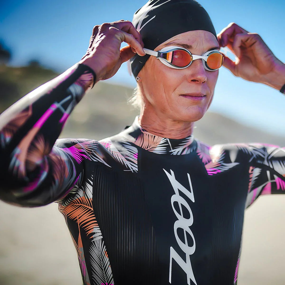 ZOOT KONA WETSUIT PINK FLORA - Traje de Natación Neopreno Mujer