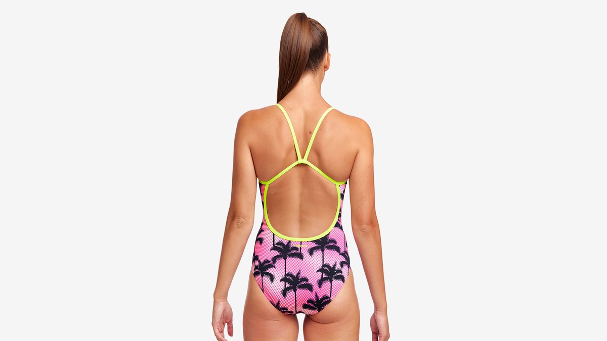 Traje de Baño Mujer Single Strap One Piece - Pop Palms - FUNKITA