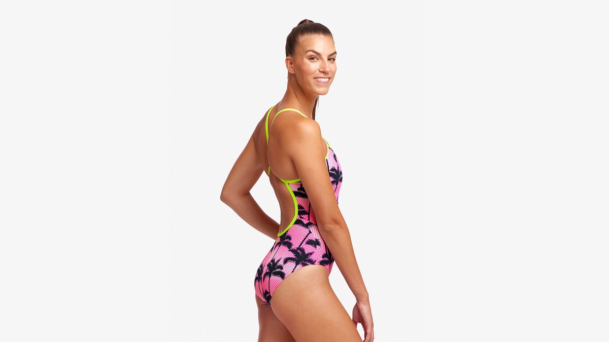 Traje de Baño Mujer Single Strap One Piece - Pop Palms - FUNKITA