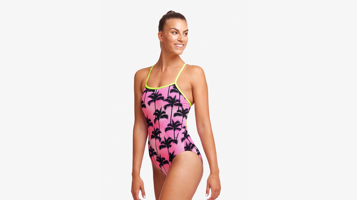 Traje de Baño Mujer Single Strap One Piece - Pop Palms - FUNKITA