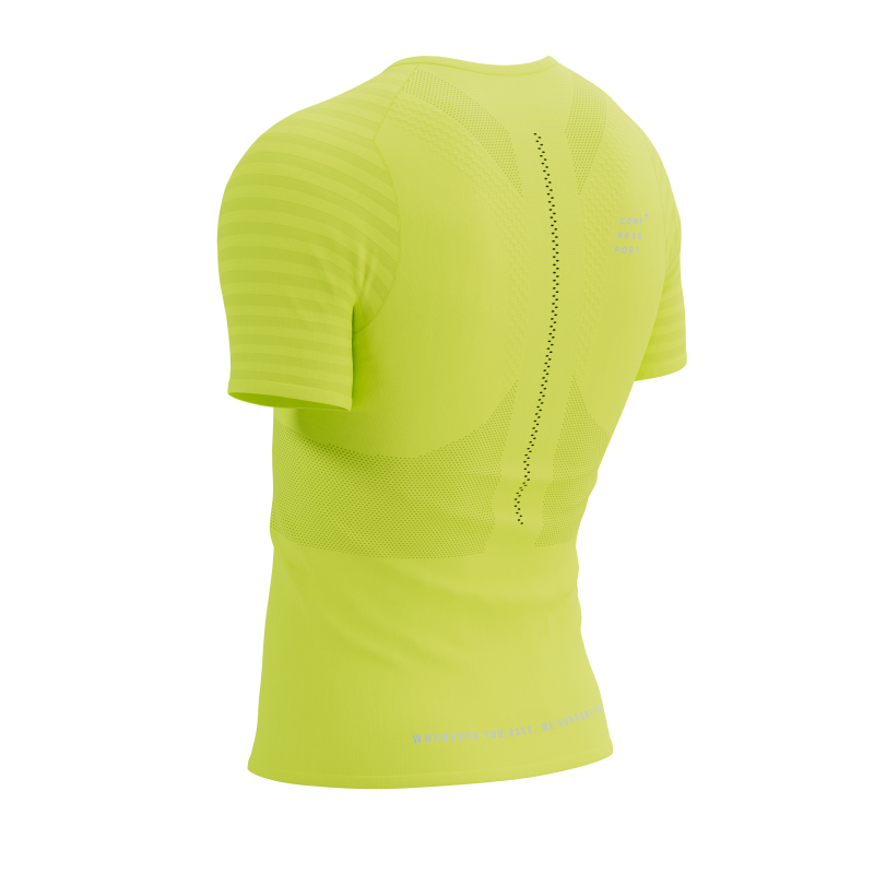 Polera de running Compressport Racing SS Tshirt (amarillo visible)