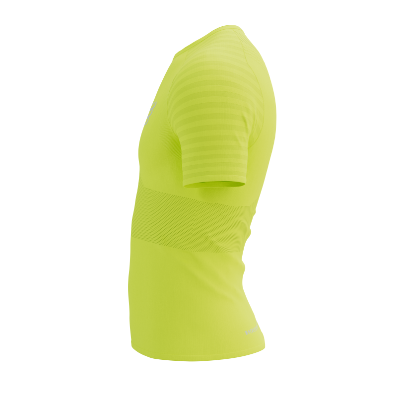 Polera de running Compressport Racing SS Tshirt (amarillo visible)