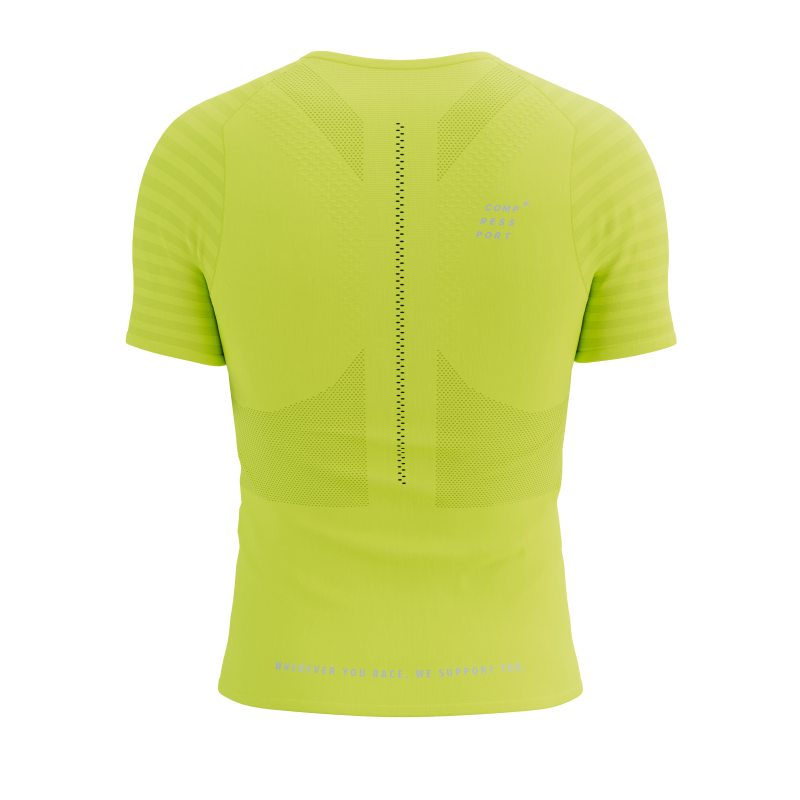 Polera de running Compressport Racing SS Tshirt (amarillo visible)