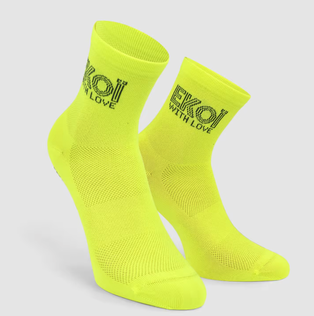 Calcetines de Ciclismo EKOI SARA Neon Yellow
