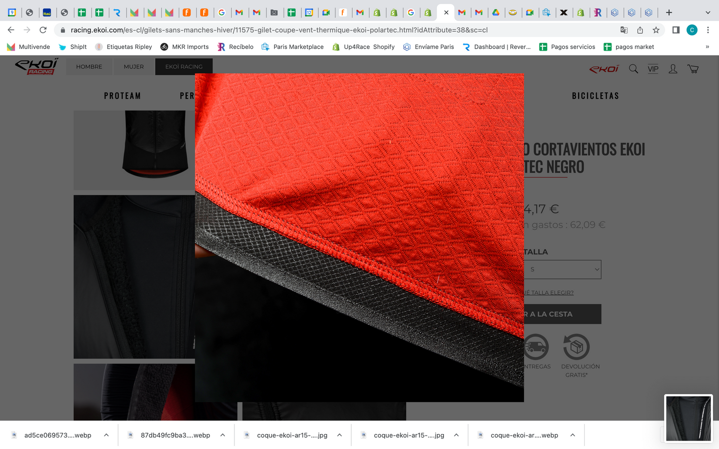 Cortaviento de Ciclismo sin manga Térmico Polartec - Ekoi
