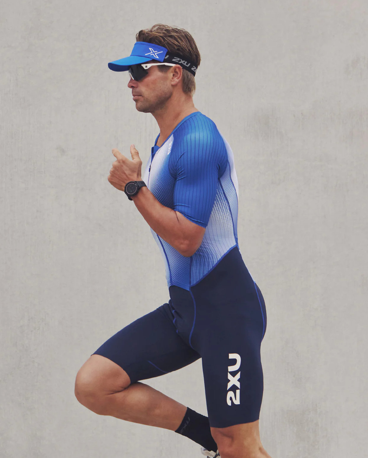 Traje de triatlón Trisuit Hombre 2XU Aero Sleeved - Midnight/ Blanco