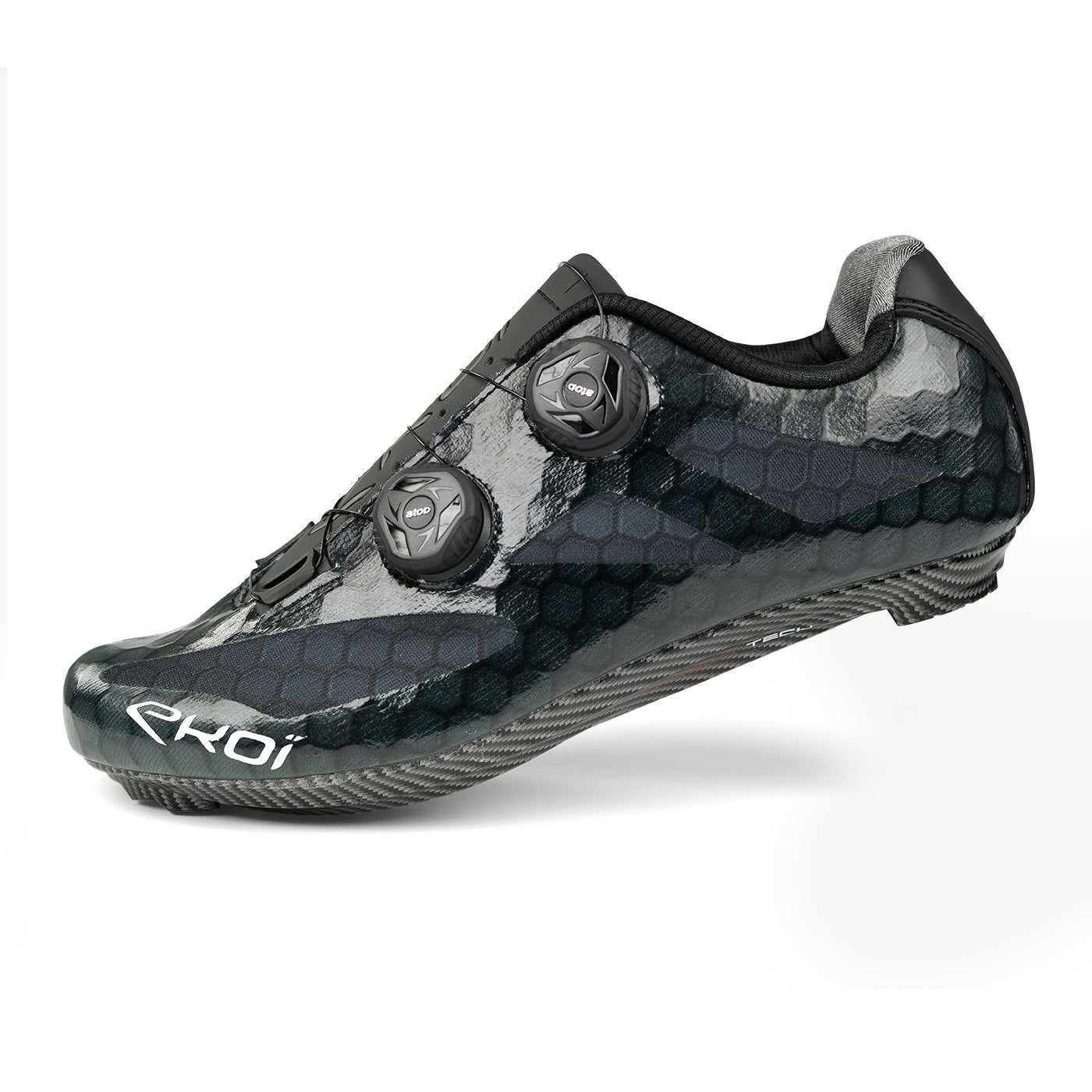 Zapato de ciclismo de Ruta EKOI ULTRALIGHT CARBON Negro