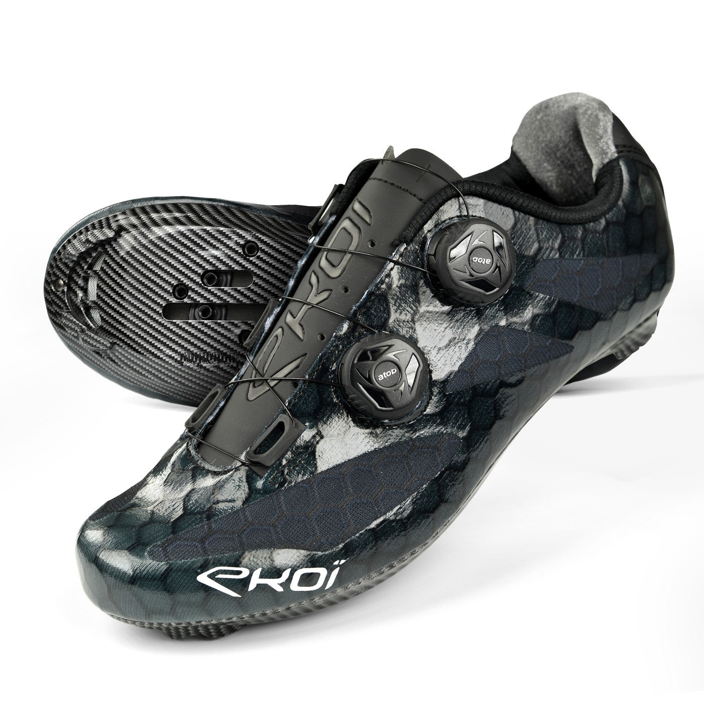 Zapato de ciclismo de Ruta EKOI ULTRALIGHT CARBON Negro